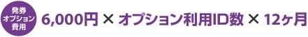 【発券オプション費用】6,000円×オプション利用ID数×12ヶ月